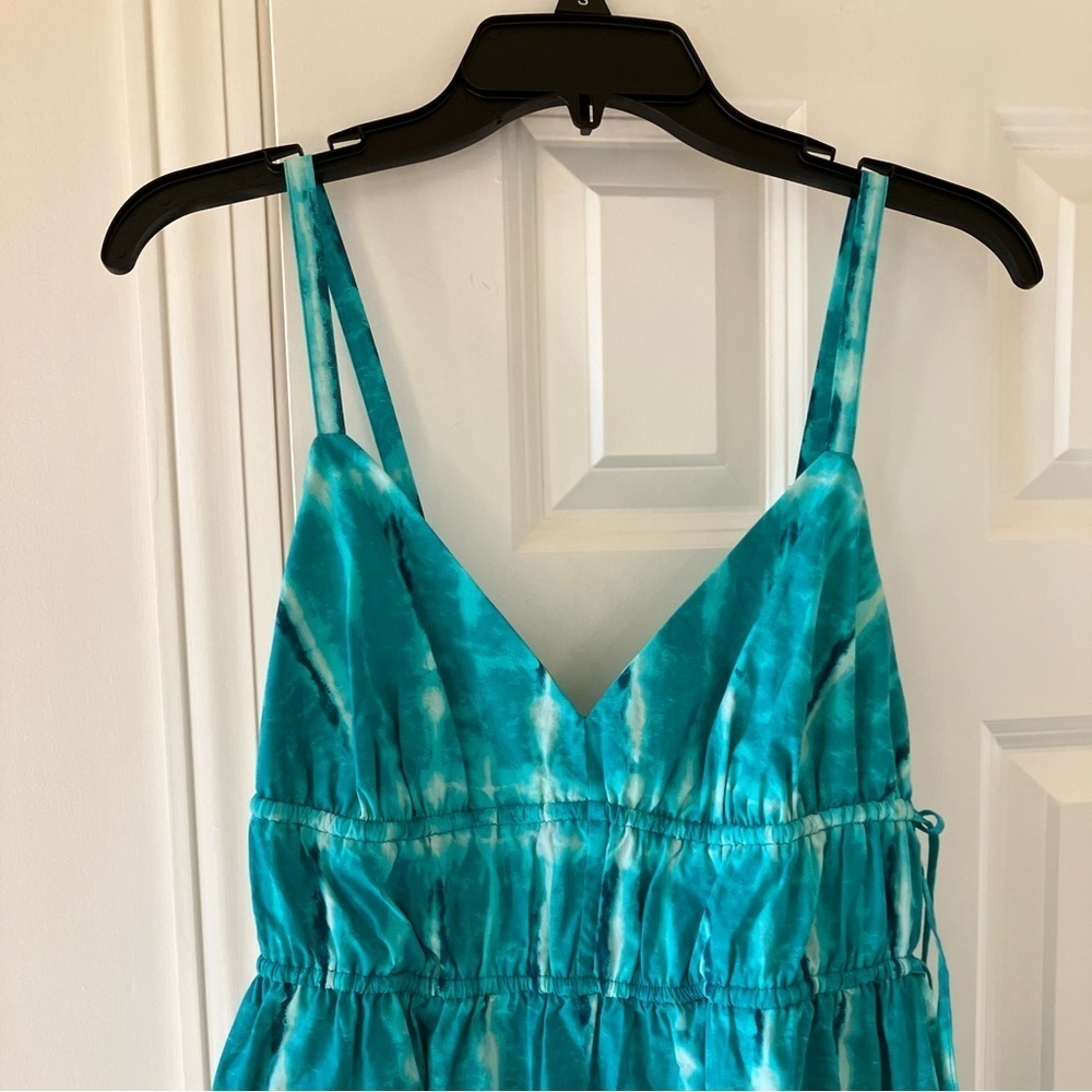 NWT INC International Concepts Women's Tie-dye Aqua Blue Maxi Dress (XS) - Picture 4 of 10